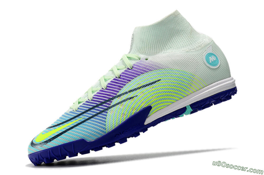 Nike Mercurial Superfly 8 Elite TF Artificial Turf Soccer Shoes - Jade/Yellow/Purple 5