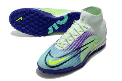 Nike Mercurial Superfly 8 Elite TF Artificial Turf Soccer Shoes - Jade/Yellow/Purple