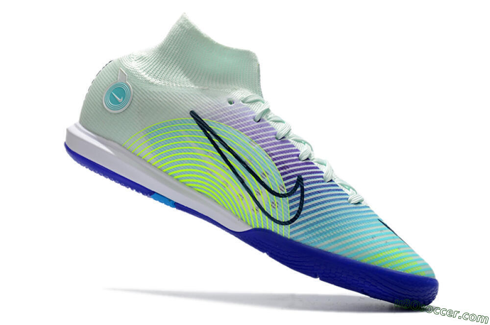 Nike Mercurial Superfly 8 Elite IC Indoor & Futsal Soccer Shoes - Jade/Yellow/Purple 4