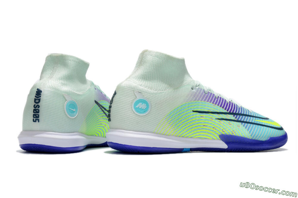 Nike Mercurial Superfly 8 Elite IC Indoor & Futsal Soccer Shoes - Jade/Yellow/Purple 6