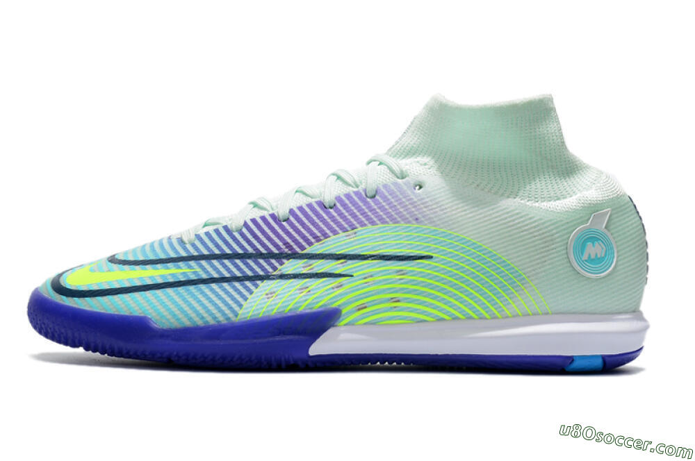 Nike Mercurial Superfly 8 Elite IC Indoor & Futsal Soccer Shoes - Jade/Yellow/Purple 2