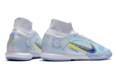 Nike Mercurial Superfly 8 Elite IC Indoor & Futsal Soccer Shoes - White/Blue/Yellow