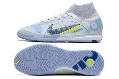 Nike Mercurial Superfly 8 Elite IC Indoor & Futsal Soccer Shoes - White/Blue/Yellow