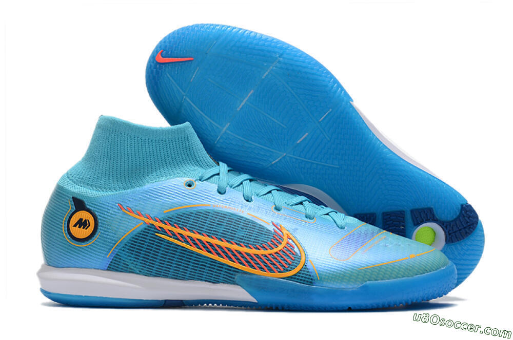 Nike Mercurial Superfly 8 Elite IC Indoor & Futsal Soccer Shoes - Blue/Red/Yellow 1