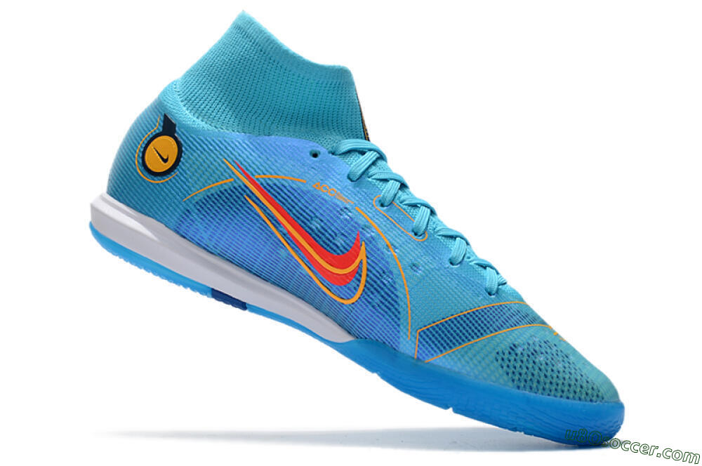 Nike Mercurial Superfly 8 Elite IC Indoor & Futsal Soccer Shoes - Blue/Red/Yellow 4