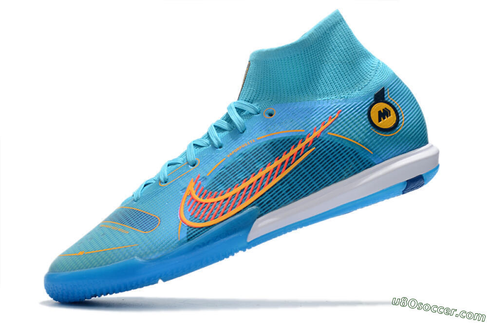 Nike Mercurial Superfly 8 Elite IC Indoor & Futsal Soccer Shoes - Blue/Red/Yellow 5