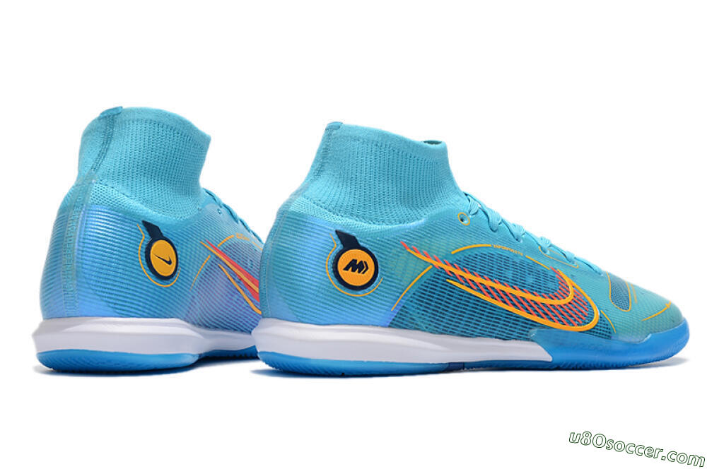 Nike Mercurial Superfly 8 Elite IC Indoor & Futsal Soccer Shoes - Blue/Red/Yellow 6