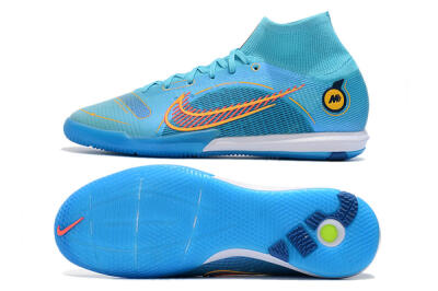 Nike Mercurial Superfly 8 Elite IC Indoor & Futsal Soccer Shoes - Blue/Red/Yellow