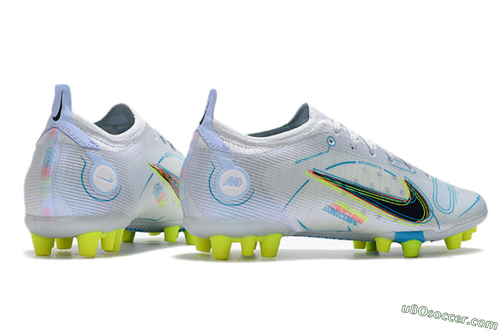 Nike Mercurial Vapor 14 Elite AG Artificial Grass Soccer Cleats - White/Blue/Yellow 6