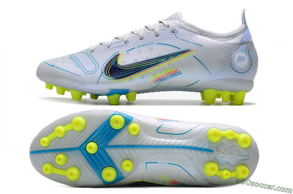 Nike Mercurial Vapor 14 Elite AG Artificial Grass Soccer Cleats - White/Blue/Yellow 0