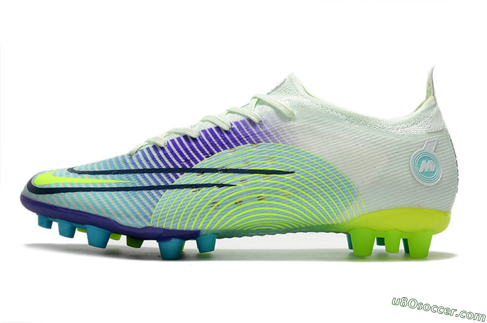 Nike Mercurial Vapor 14 Elite AG Artificial Grass Soccer Cleats - Jade/Yellow/Purple 2