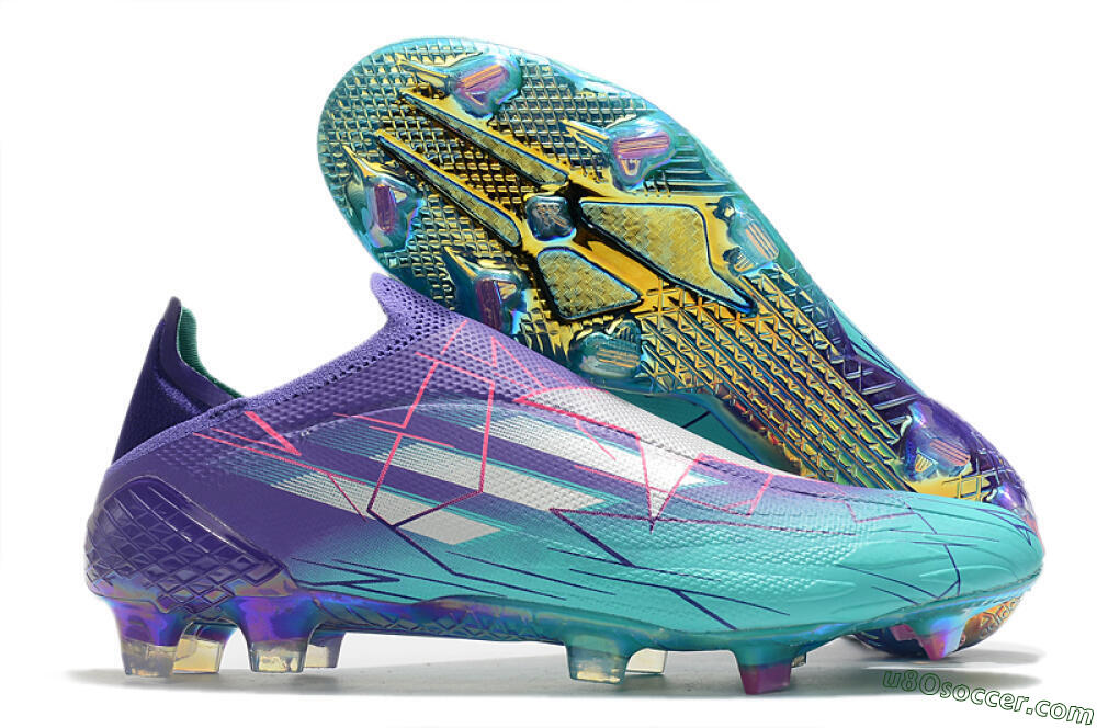Adidas X Speedflow+ FG Firm Ground Soccer Cleats - Jade/Purple/Pink 1