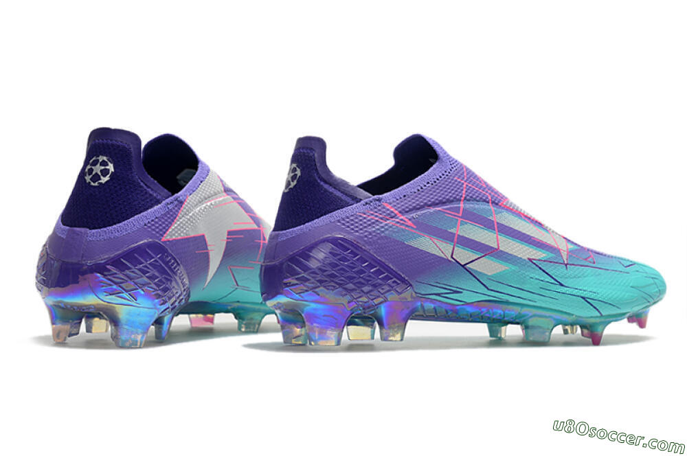 Adidas X Speedflow+ FG Firm Ground Soccer Cleats - Jade/Purple/Pink 6