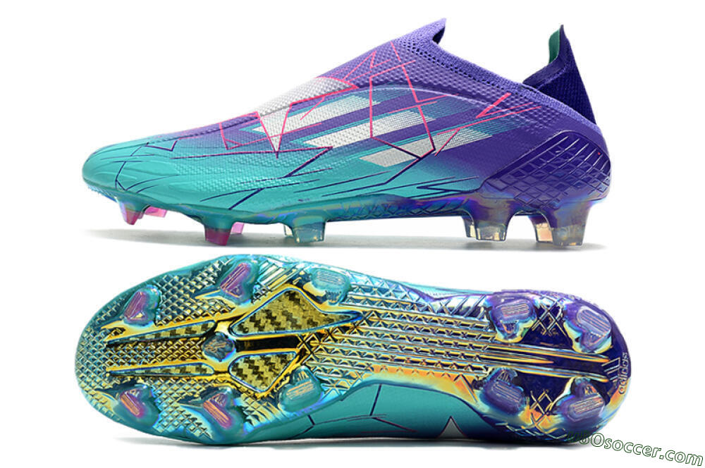 Adidas X Speedflow+ FG Firm Ground Soccer Cleats - Jade/Purple/Pink 0