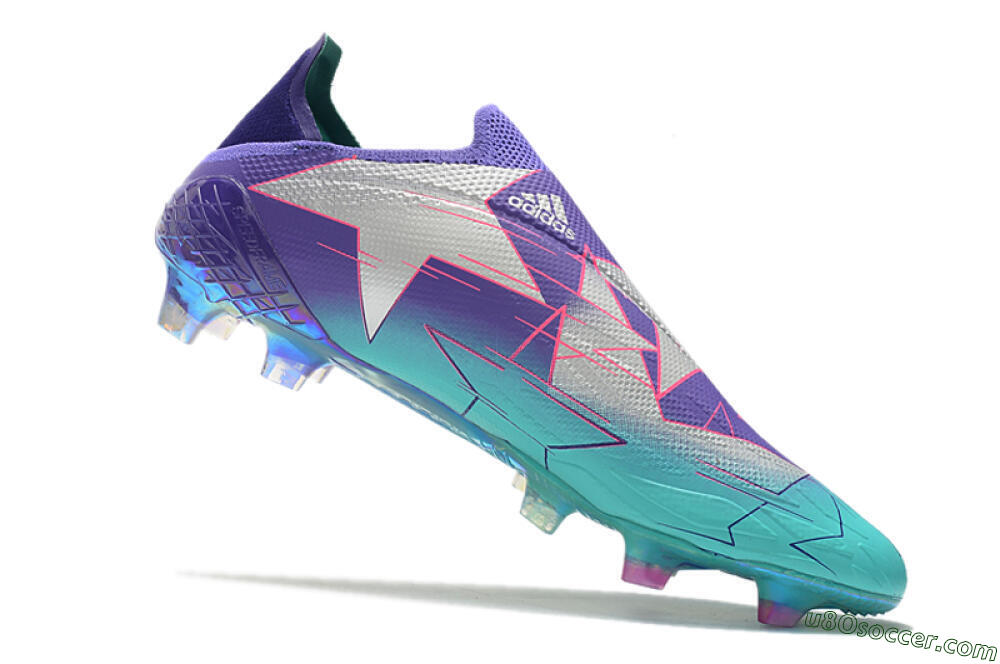 Adidas X Speedflow+ FG Firm Ground Soccer Cleats - Jade/Purple/Pink 4