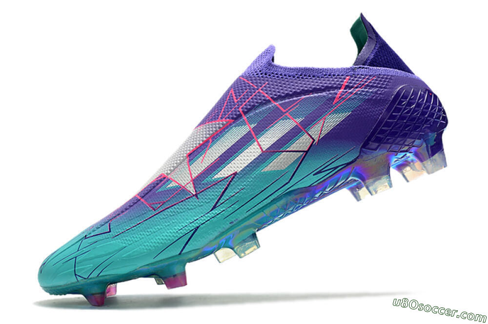 Adidas X Speedflow+ FG Firm Ground Soccer Cleats - Jade/Purple/Pink 5