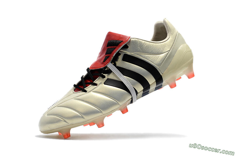 Adidas Predator Mania Champagne FG Firm Ground Soccer Cleats - Gold/Black/Red 9