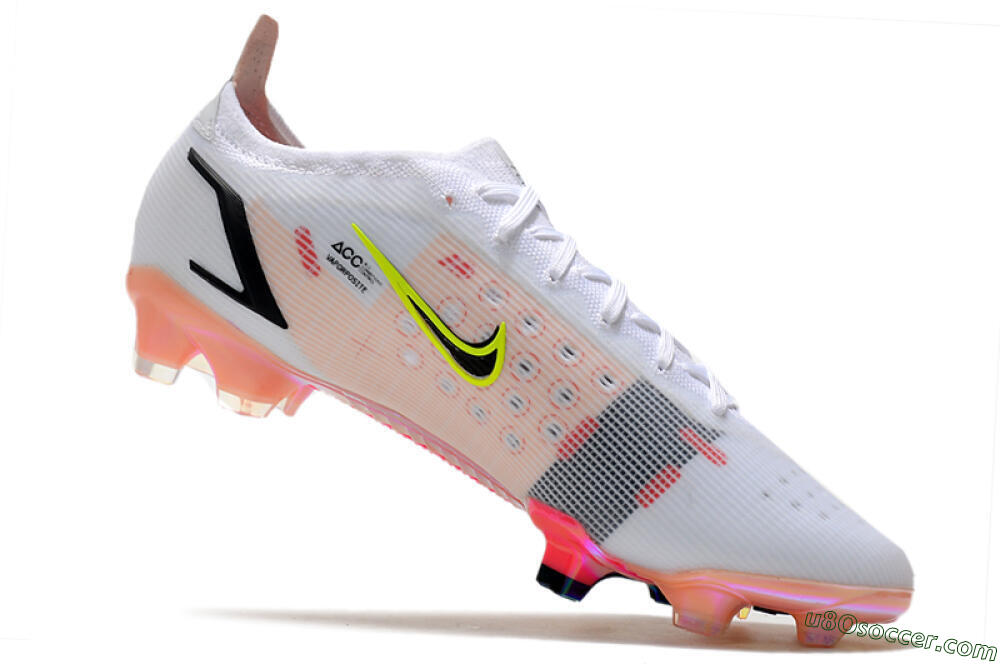 Nike Mercurial Vapor 14 Elite FG Firm Ground Soccer Cleats - White/Pink/Black/Gold 4