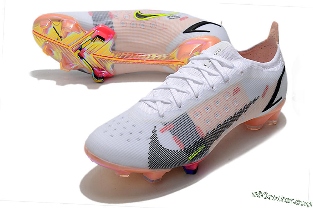 Nike Mercurial Vapor 14 Elite FG Firm Ground Soccer Cleats - White/Pink/Black/Gold 3
