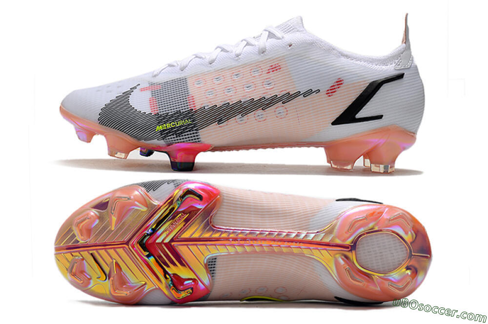 Nike Mercurial Vapor 14 Elite FG Firm Ground Soccer Cleats - White/Pink/Black/Gold 0