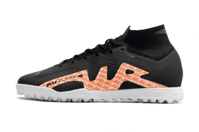 Nike Air Zoom Mercurial Superfly 9 Elite TF Artificial Turf Soccer Shoes - Black/Orange/White