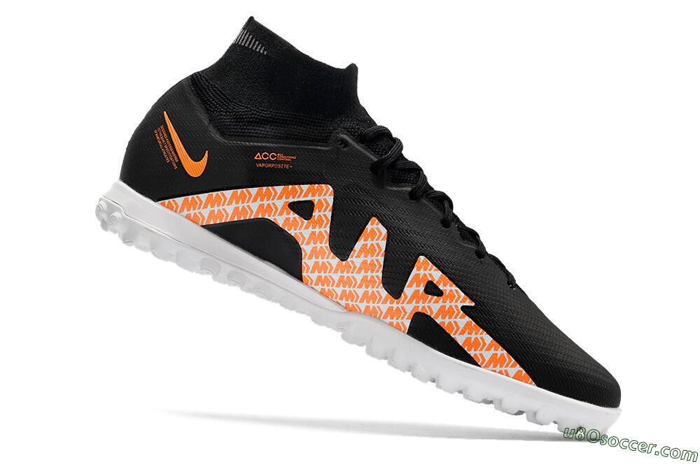 Nike Air Zoom Mercurial Superfly 9 Elite TF Artificial Turf Soccer Shoes - Black/Orange/White 4