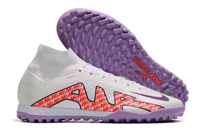 Nike Air Zoom Mercurial Superfly 9 Elite TF Artificial Turf Soccer Shoes - White/Red/Purple