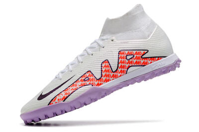 Nike Air Zoom Mercurial Superfly 9 Elite TF Artificial Turf Soccer Shoes - White/Red/Purple
