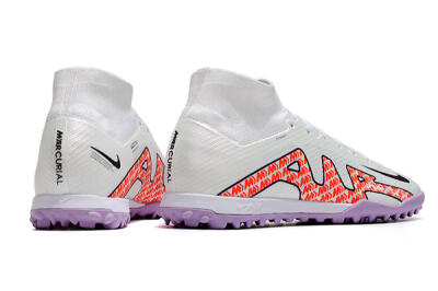 Nike Air Zoom Mercurial Superfly 9 Elite TF Artificial Turf Soccer Shoes - White/Red/Purple
