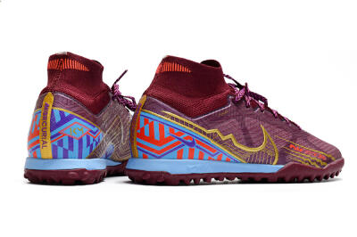 Nike Air Zoom Mercurial Superfly 9 Elite TF Artificial Turf Soccer Shoes - Red/Gold/Blue