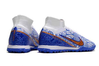 Nike Air Zoom Mercurial Superfly 9 Elite TF Artificial Turf Soccer Shoes - Blue/White/Gold