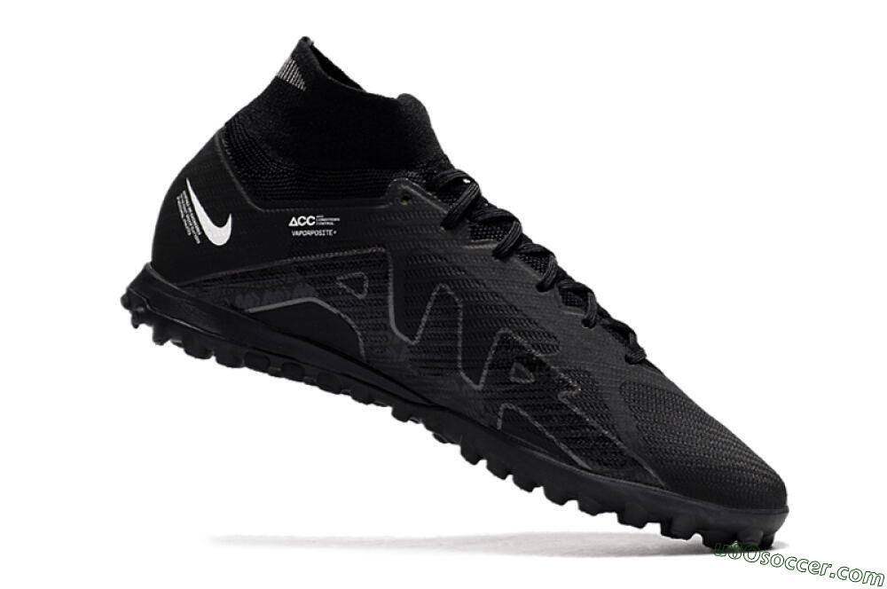 Nike Air Zoom Mercurial Superfly 9 Elite TF Artificial Turf Soccer Shoes - Black/White/Yellow 4