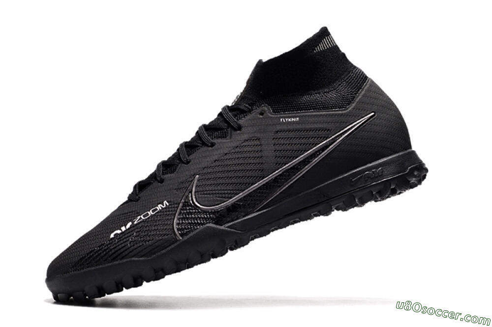 Nike Air Zoom Mercurial Superfly 9 Elite TF Artificial Turf Soccer Shoes - Black/White/Yellow 5