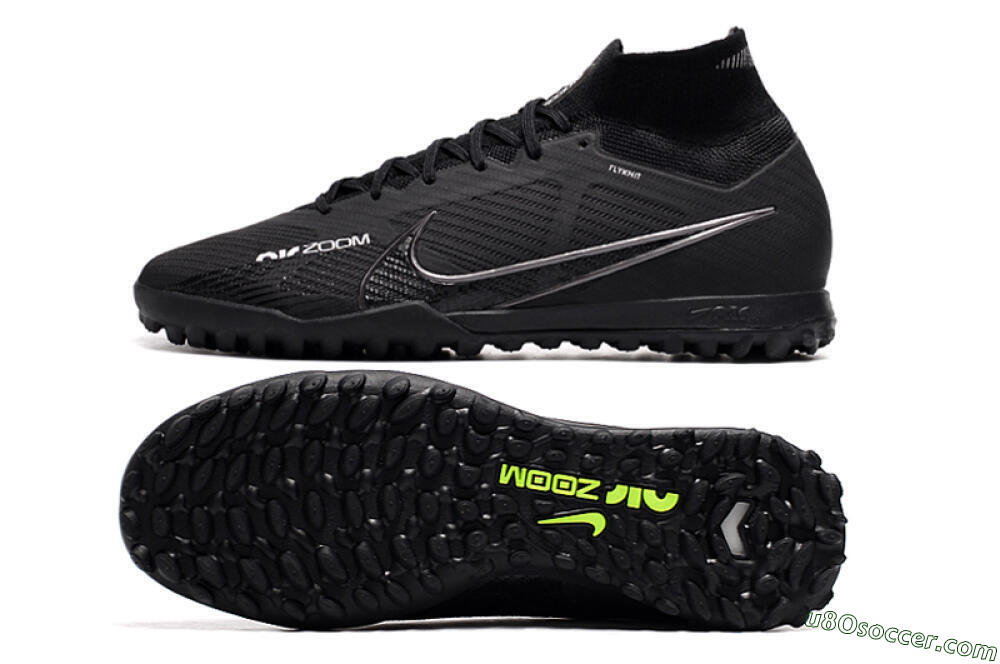 Nike Air Zoom Mercurial Superfly 9 Elite TF Artificial Turf Soccer Shoes - Black/White/Yellow 0
