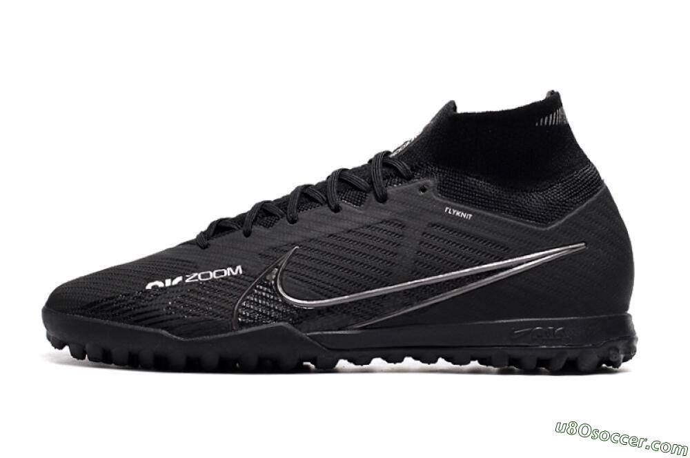 Nike Air Zoom Mercurial Superfly 9 Elite TF Artificial Turf Soccer Shoes - Black/White/Yellow 2