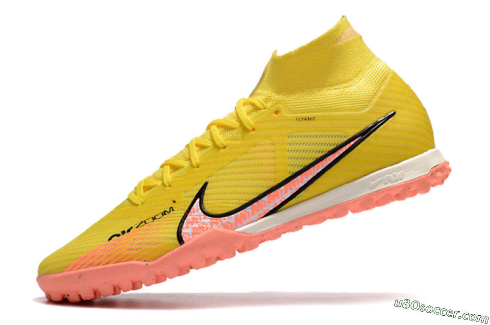Nike Air Zoom Mercurial Superfly 9 Elite TF Artificial Turf Soccer Shoes - Yellow/Pink/Black 5