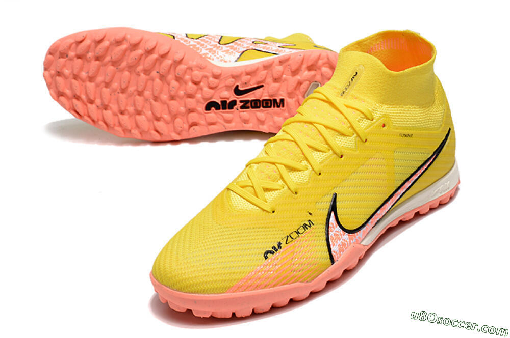 Nike Air Zoom Mercurial Superfly 9 Elite TF Artificial Turf Soccer Shoes - Yellow/Pink/Black 3