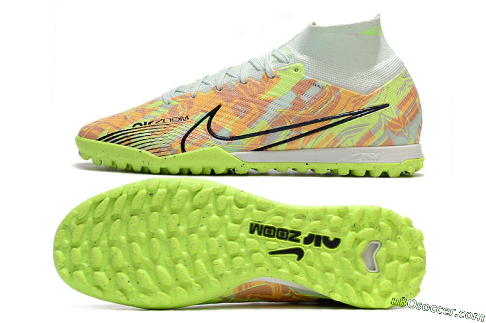 Nike Air Zoom Mercurial Superfly 9 Elite TF Artificial Turf Soccer Shoes - Yellow/Brown/Black 0