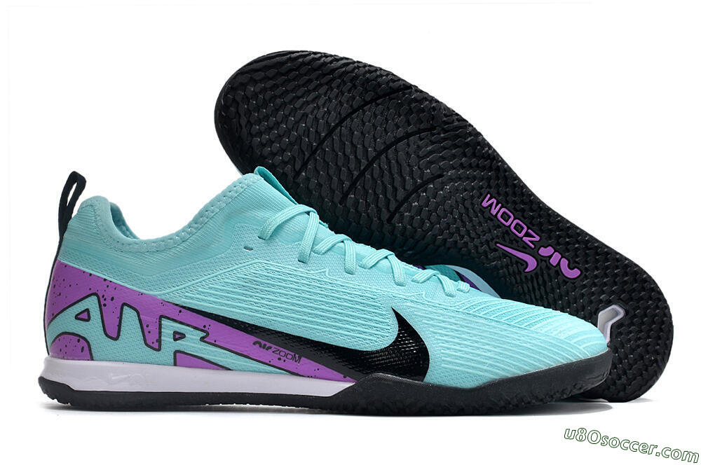 Nike Air Zoom Mercurial Vapor 15 Pro IC Indoor & Futsal Soccer Shoes - Jade/Black/Purple 1