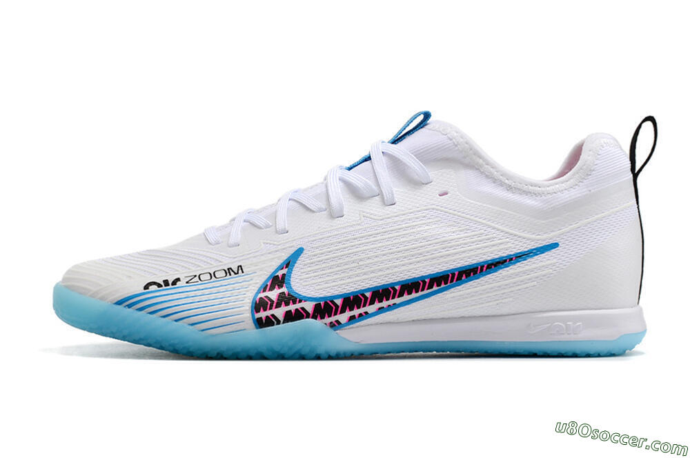 Nike Air Zoom Mercurial Vapor 15 Pro IC Indoor & Futsal Soccer Shoes - White/Blue/Pink 2