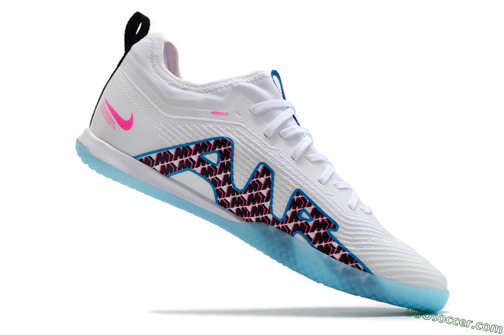 Nike Air Zoom Mercurial Vapor 15 Pro IC Indoor & Futsal Soccer Shoes - White/Blue/Pink 4