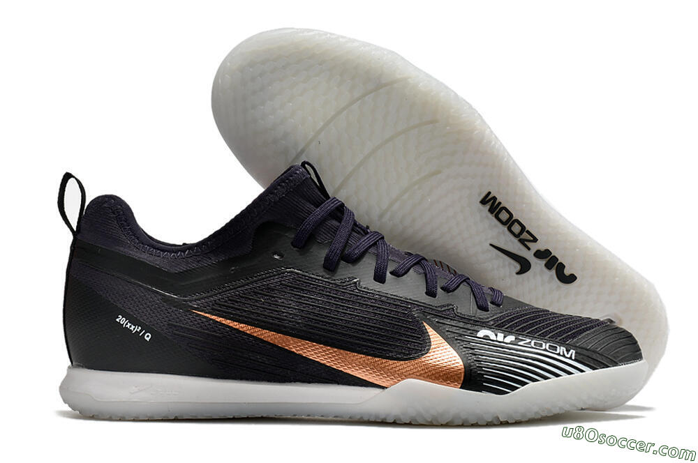 Nike Air Zoom Mercurial Vapor 15 Pro IC Indoor & Futsal Soccer Shoes - Black/Gold/White 1