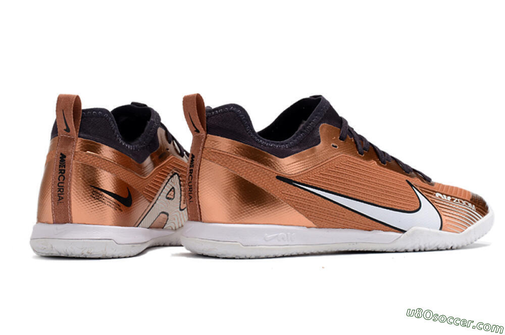 Nike Air Zoom Mercurial Vapor 15 Pro IC Indoor & Futsal Soccer Shoes - Gold/White/Black 6