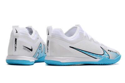 Nike Air Zoom Mercurial Vapor 15 Pro IC Indoor & Futsal Soccer Shoes - White/Blue/Black