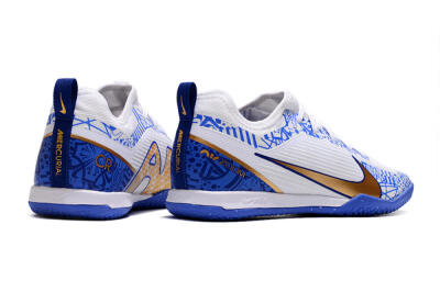 Nike Air Zoom Mercurial Vapor 15 Pro IC Indoor & Futsal Soccer Shoes - White/Blue/Gold