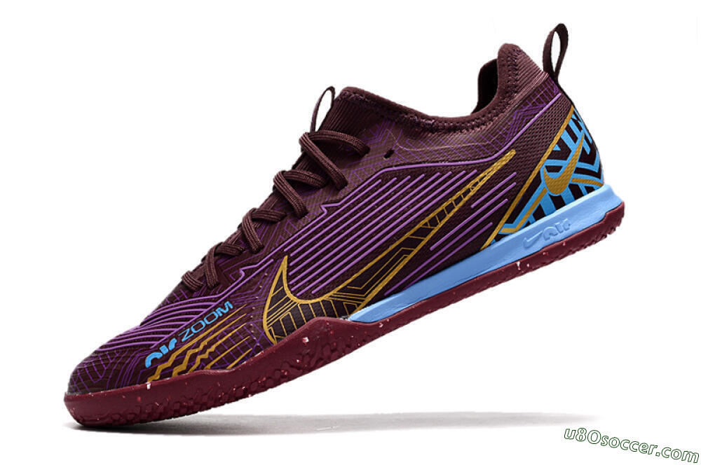 Nike Air Zoom Mercurial Vapor 15 Pro IC Indoor & Futsal Soccer Shoes - Red/Purple/Gold/Blue 5