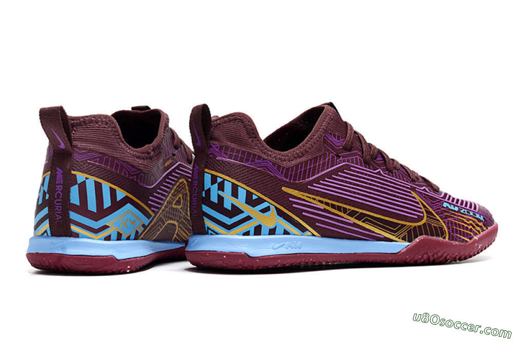 Nike Air Zoom Mercurial Vapor 15 Pro IC Indoor & Futsal Soccer Shoes - Red/Purple/Gold/Blue 6