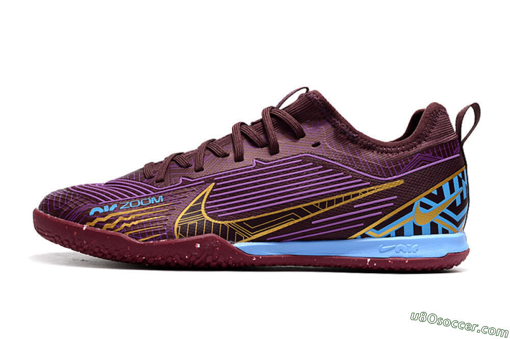 Nike Air Zoom Mercurial Vapor 15 Pro IC Indoor & Futsal Soccer Shoes - Red/Purple/Gold/Blue 2