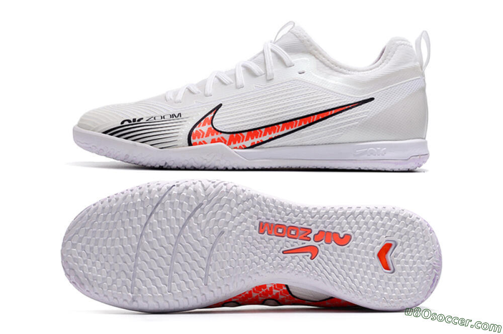 Nike Air Zoom Mercurial Vapor 15 Pro IC Indoor & Futsal Soccer Shoes - White/Black/Red 0