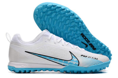 Nike Air Zoom Mercurial Vapor 15 Pro TF Artificial Turf Soccer Shoes - White/Blue/Black